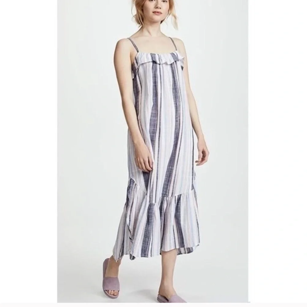 Xirena Rumer Rainbow Stripe Ruffle Dress - Picture 10 of 10